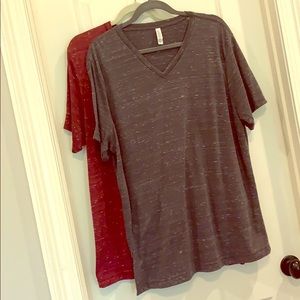 Set of 2 Bella Canvas Heathered VNeck